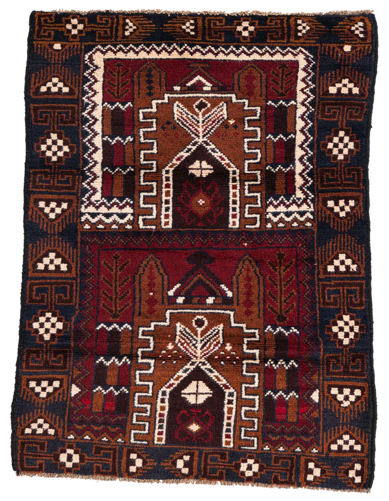 2' 9 x 4' 7 Hand Knotted Balouch Persian Wool Rug