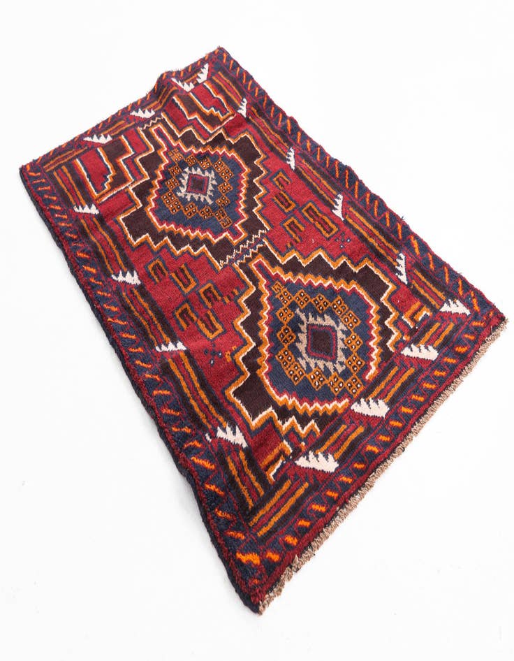 Detail image of 2' 10 x 4' 6  Hand Knotted Balouch Persian Wool Rug