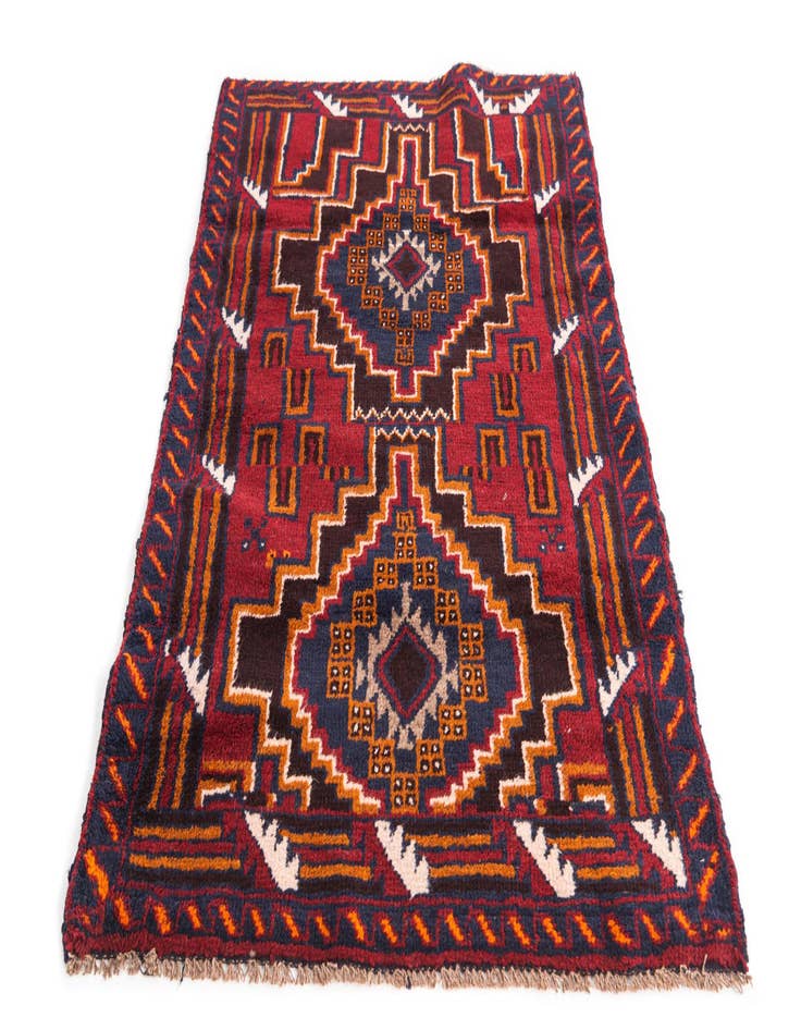 Detail image of 2' 10 x 4' 6  Hand Knotted Balouch Persian Wool Rug