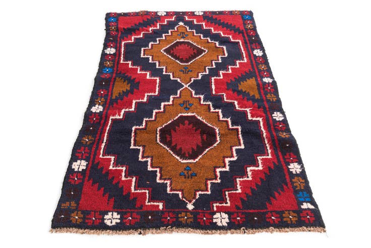 Detail image of 2' 8 x 4' 9 Hand Knotted Balouch Persian Wool Rug