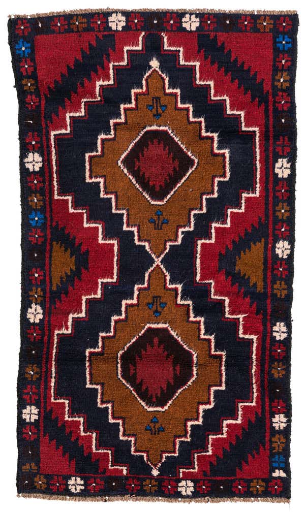 2' 8 x 4' 9 Hand Knotted Balouch Persian Wool Rug