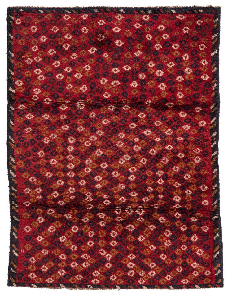 Detail image of 2' 10 x 4' 6 Hand Knotted Balouch Persian Wool Rug