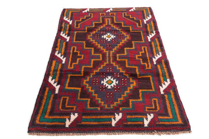 2' 9 x 4' 9 Hand Knotted Balouch Persian Wool Rug