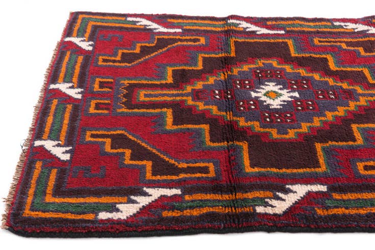 Detail image of 2' 9 x 4' 9 Hand Knotted Balouch Persian Wool Rug