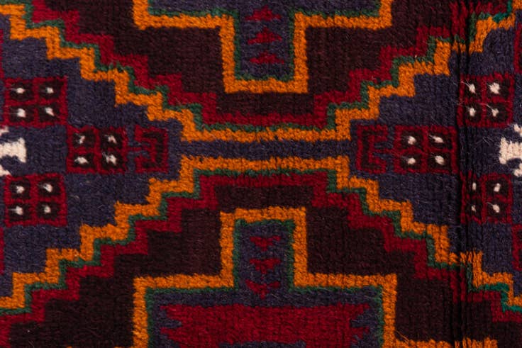 Detail image of 2' 9 x 4' 9 Hand Knotted Balouch Persian Wool Rug