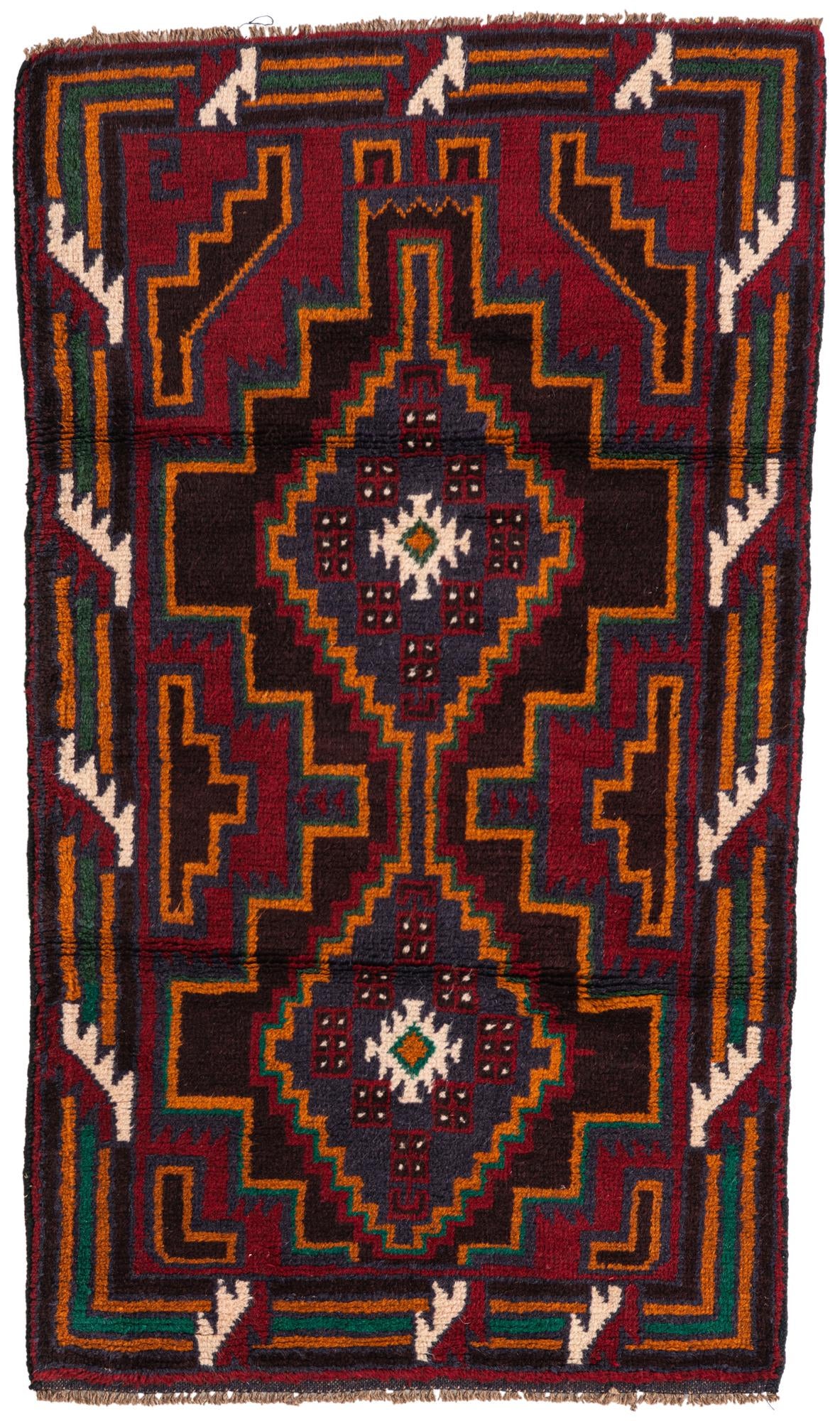 2' 9 x 4' 9 Hand Knotted Balouch Persian Wool Rug