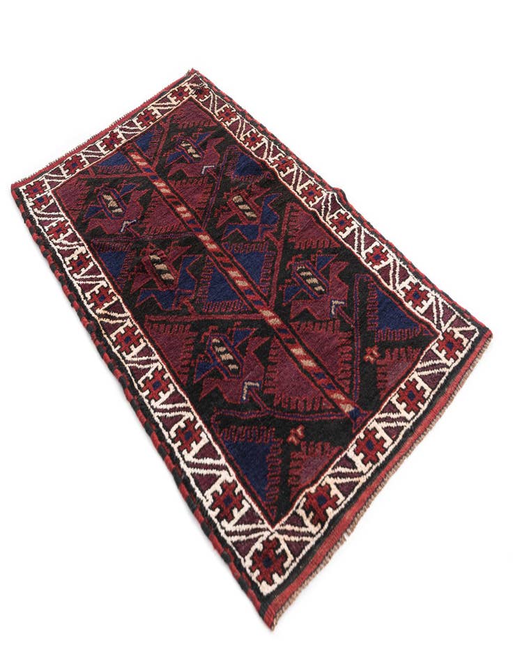 Detail image of 2' 9 x 4' 9 Hand Knotted Balouch Persian Wool Rug