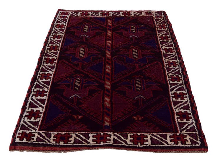 Detail image of 2' 9 x 4' 9 Hand Knotted Balouch Persian Wool Rug