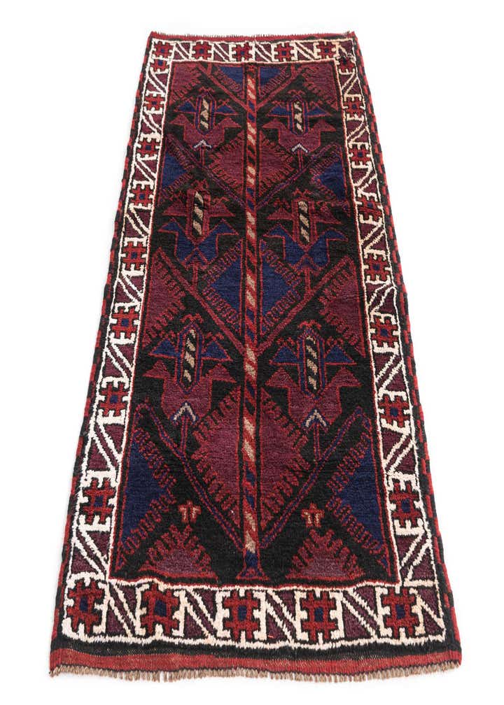 2' 9 x 4' 9 Hand Knotted Balouch Persian Wool Rug