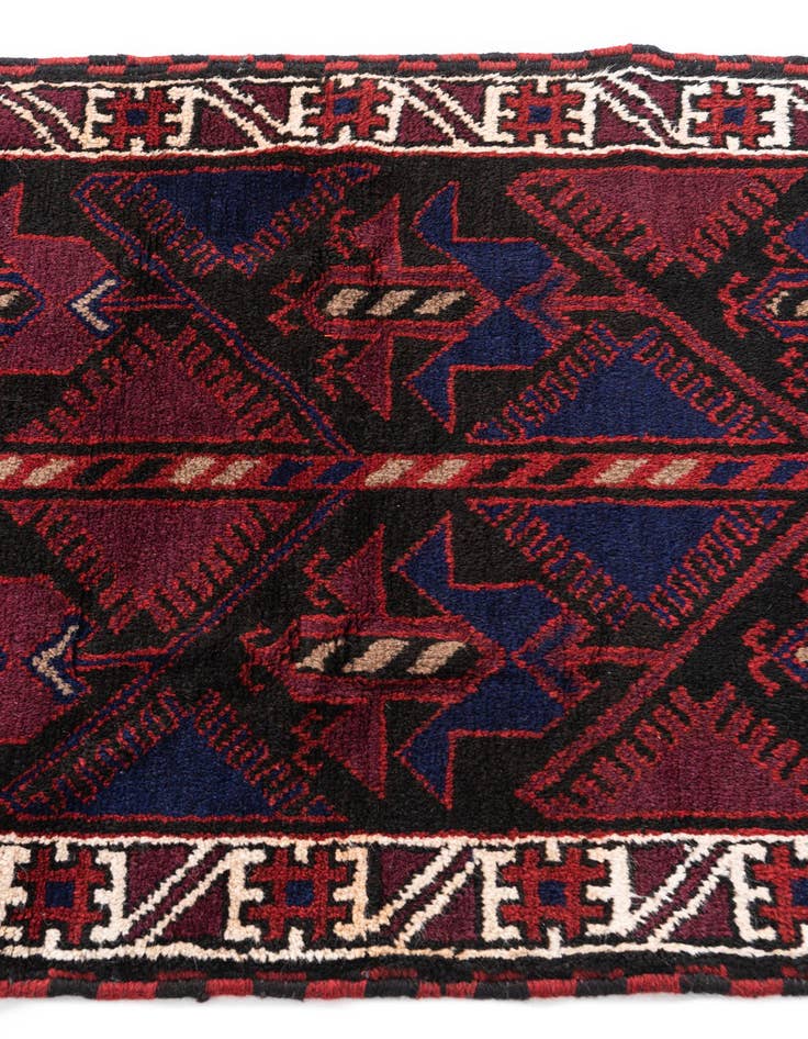 Detail image of 2' 9 x 4' 9  Hand Knotted Balouch Persian Wool Rug