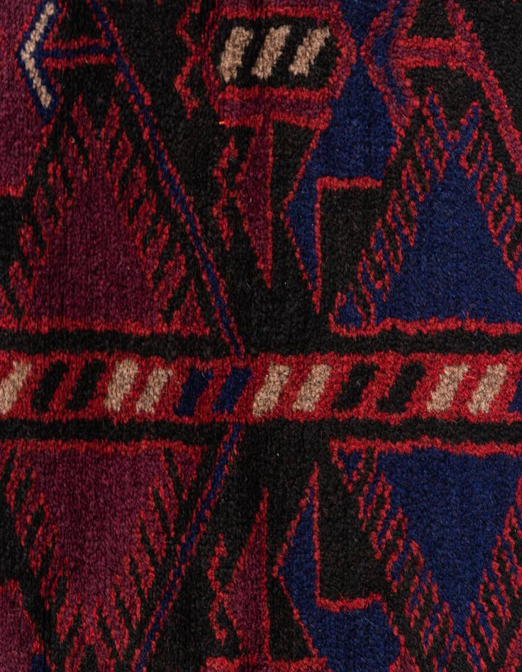 Detail image of 2' 9 x 4' 9  Hand Knotted Balouch Persian Wool Rug