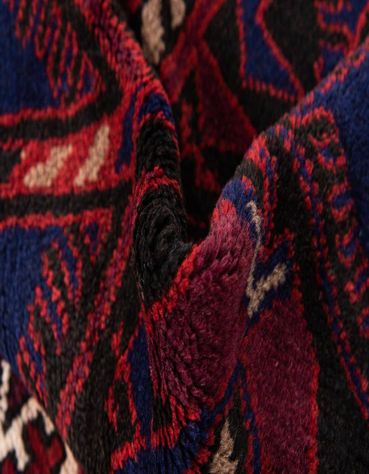 Detail image of 2' 9 x 4' 9  Hand Knotted Balouch Persian Wool Rug