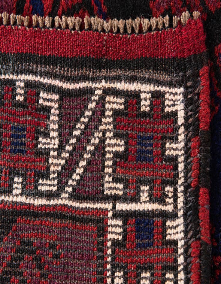 Detail image of 2' 9 x 4' 9  Hand Knotted Balouch Persian Wool Rug