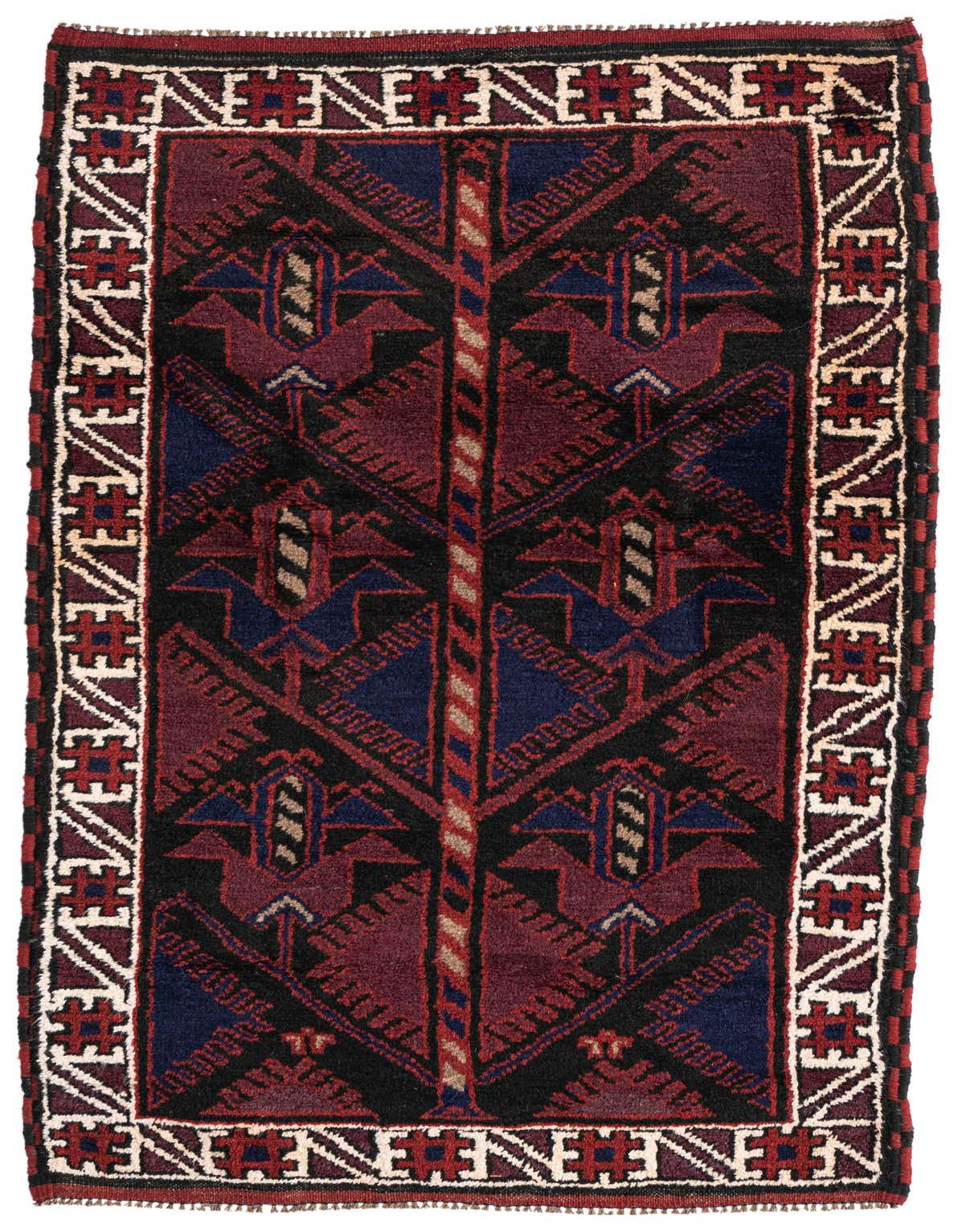 2' 9 x 4' 9 Hand Knotted Balouch Persian Wool Rug