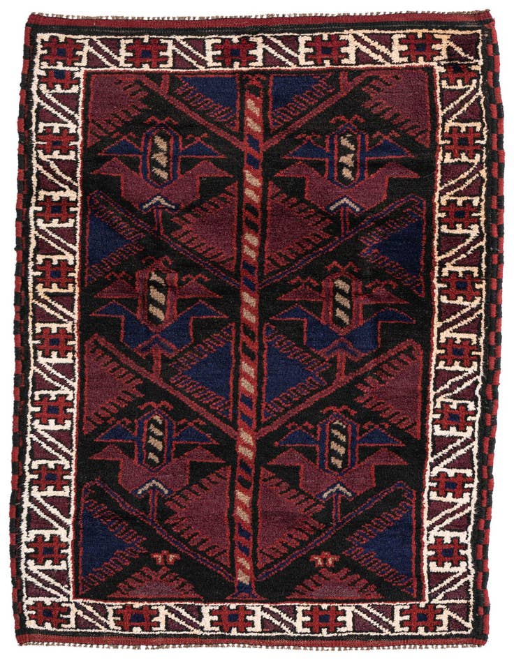 Detail image of 2' 9 x 4' 9 Hand Knotted Balouch Persian Wool Rug