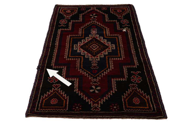2' 10 x 4' 8 Hand Knotted Balouch Persian Wool Rug