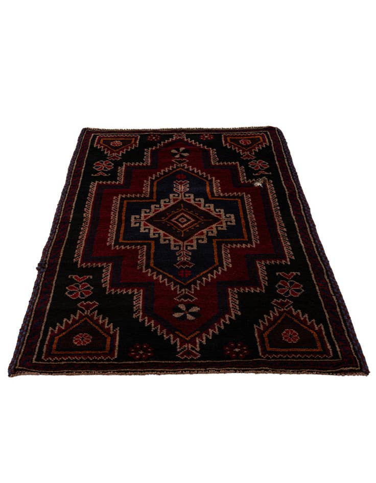 Detail image of 2' 10 x 4' 8 Hand Knotted Balouch Persian Wool Rug
