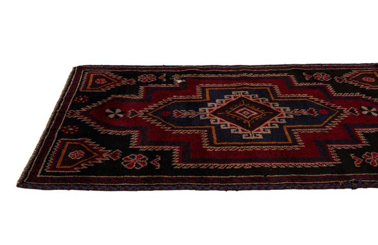 Detail image of 2' 10 x 4' 8 Hand Knotted Balouch Persian Wool Rug