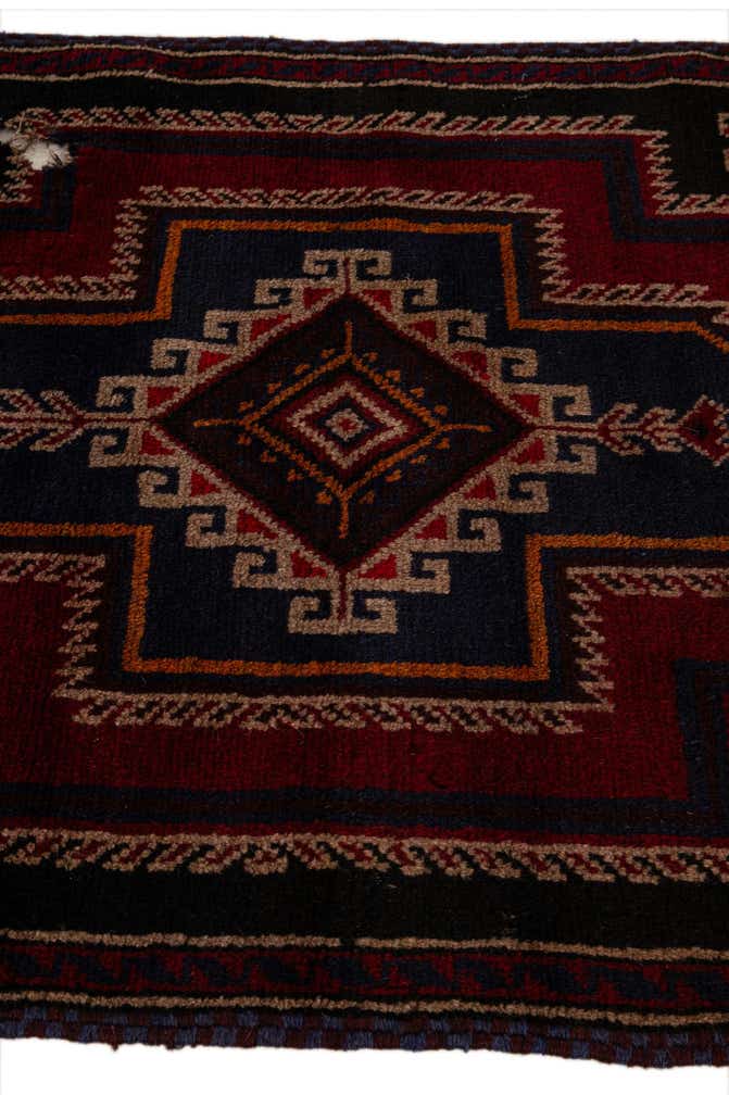 2' 10 x 4' 8 Hand Knotted Balouch Persian Wool Rug