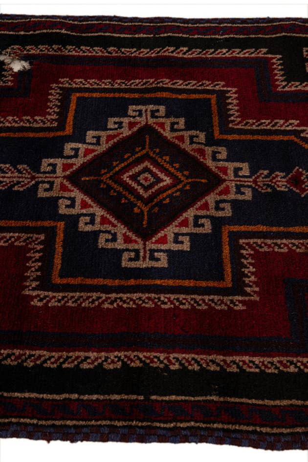 Detail image of 2' 10 x 4' 8 Hand Knotted Balouch Persian Wool Rug