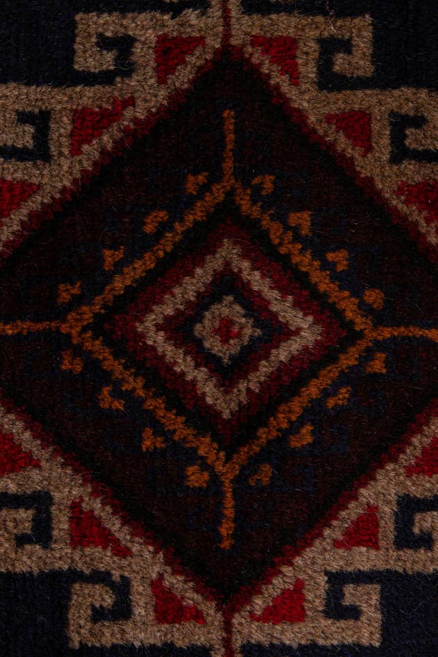 Detail image of 2' 10 x 4' 8 Hand Knotted Balouch Persian Wool Rug