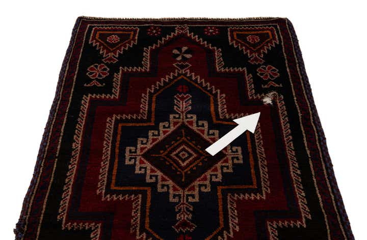 2' 10 x 4' 8 Hand Knotted Balouch Persian Wool Rug