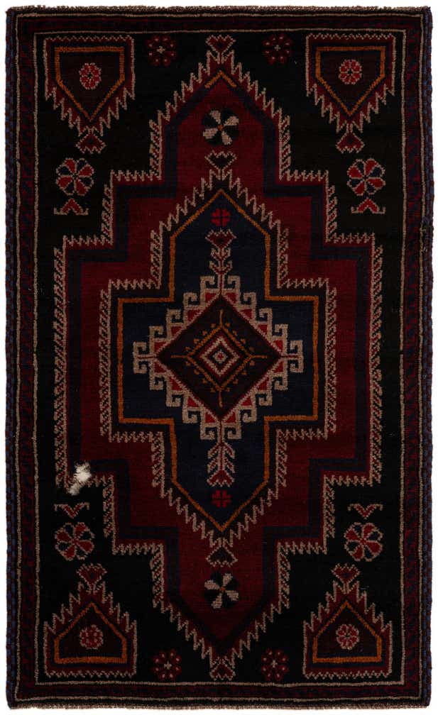 2' 10 x 4' 8 Hand Knotted Balouch Persian Wool Rug