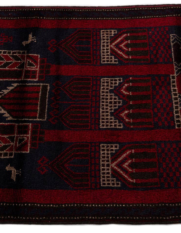 Detail image of 3' x 4' 7  Hand Knotted Balouch Persian Wool Rug