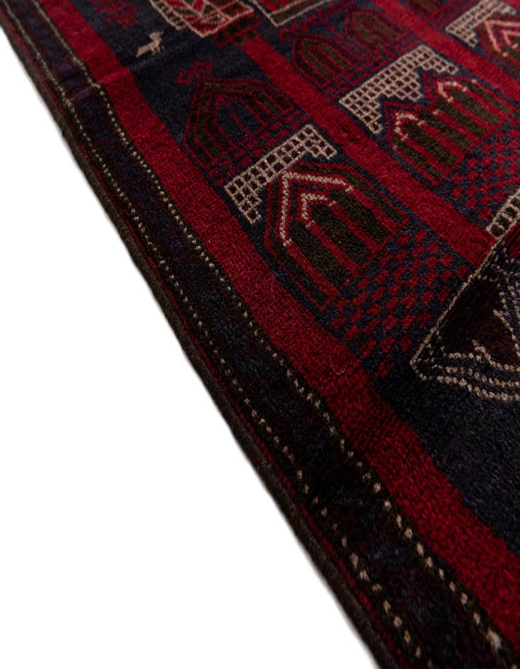 Detail image of 3' x 4' 7  Hand Knotted Balouch Persian Wool Rug