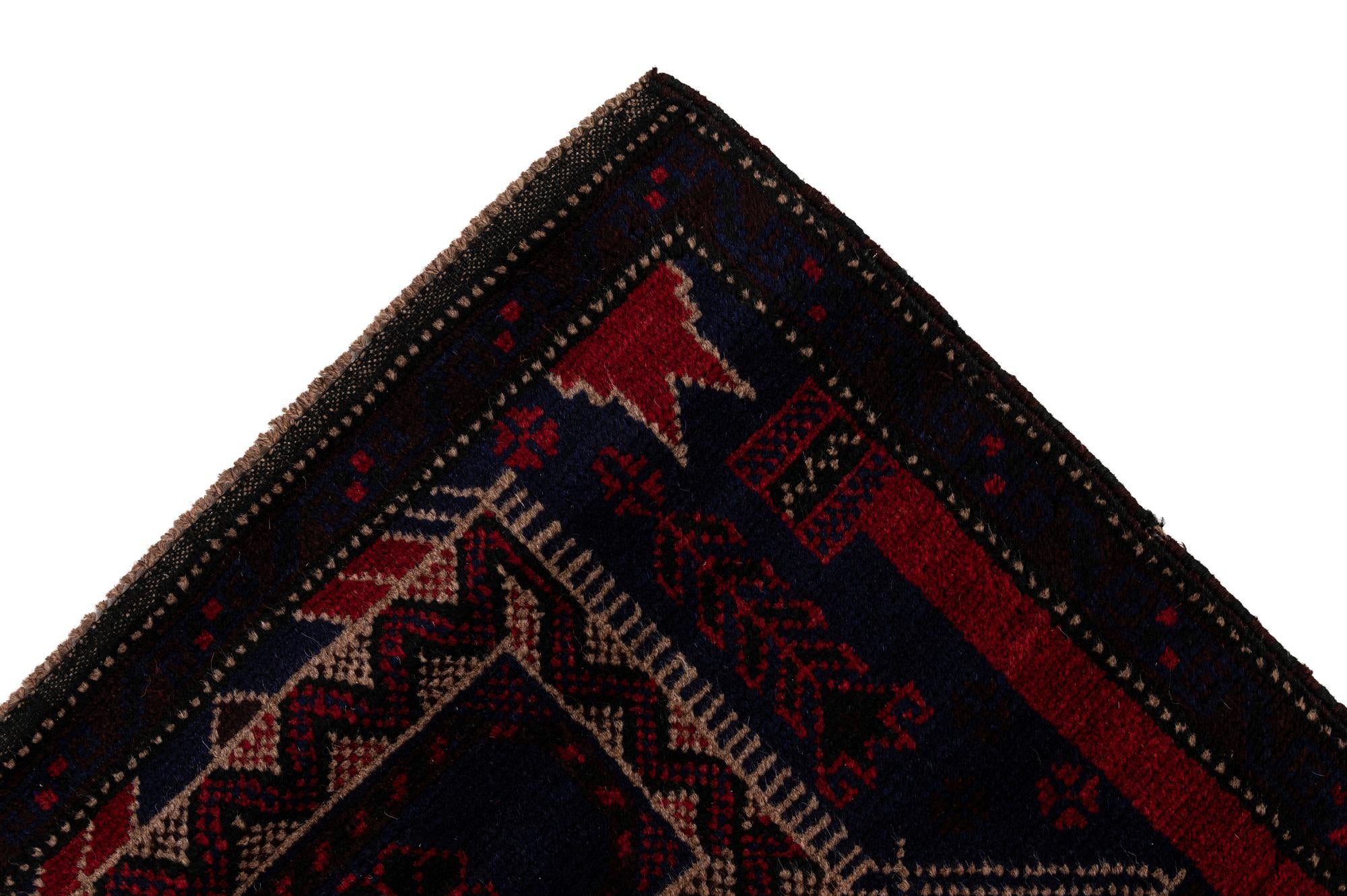 2' 10 x 5' Hand Knotted Balouch Persian Wool Rug
