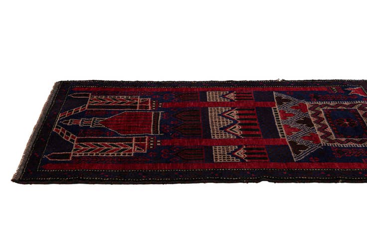 Detail image of 2' 10 x 5' Hand Knotted Balouch Persian Wool Rug
