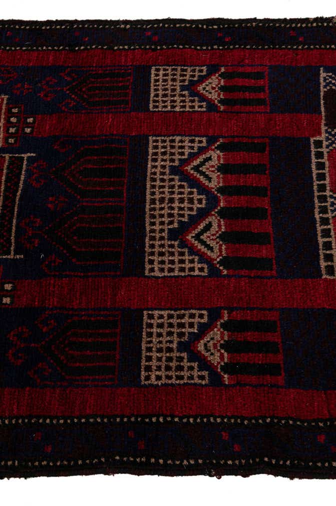 2' 10 x 5' Hand Knotted Balouch Persian Wool Rug