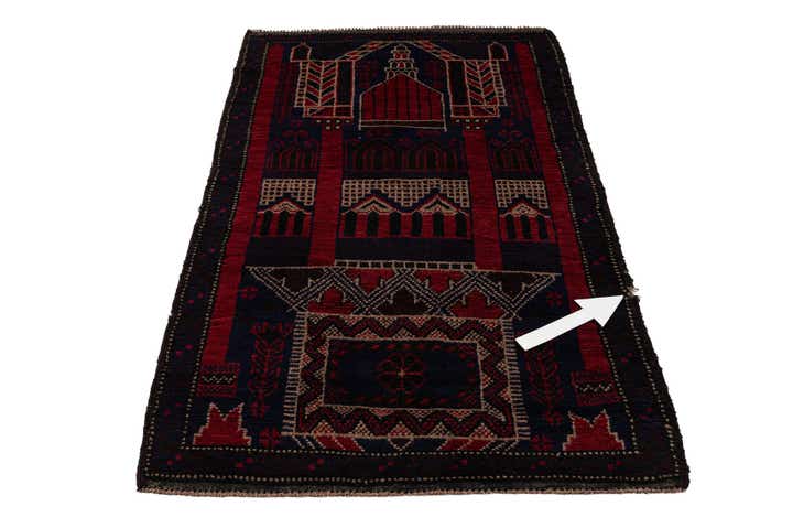 2' 10 x 5' Hand Knotted Balouch Persian Wool Rug