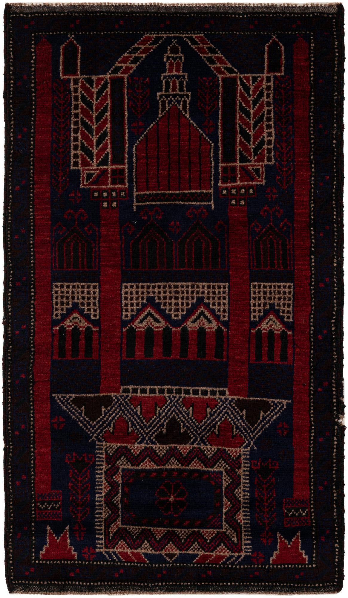 2' 10 x 5' Hand Knotted Balouch Persian Wool Rug