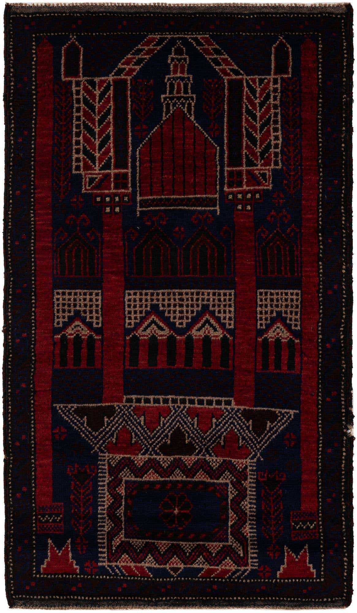 2' 10 x 5' Hand Knotted Balouch Persian Wool Rug