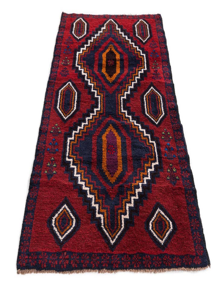 Detail image of 2' 9 x 4' 7  Hand Knotted Balouch Persian Wool Rug