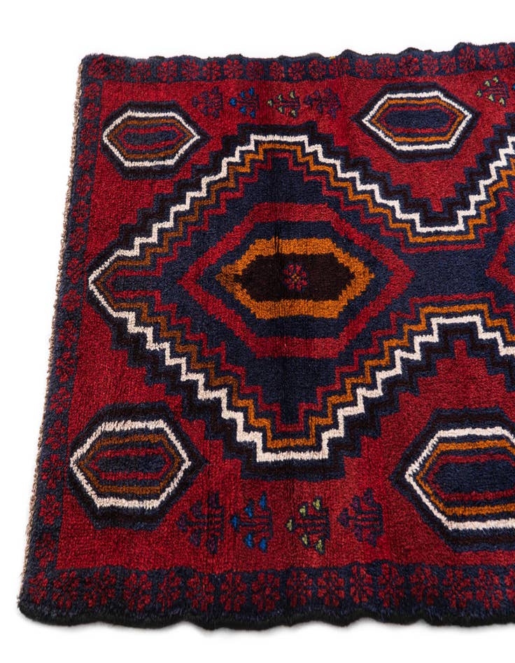 Detail image of 2' 9 x 4' 7  Hand Knotted Balouch Persian Wool Rug