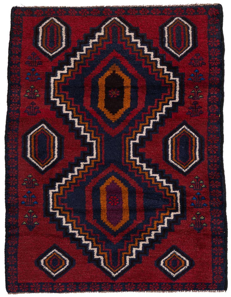 Detail image of 2' 9 x 4' 7 Hand Knotted Balouch Persian Wool Rug