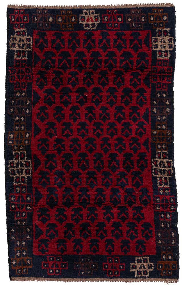 2' 9 x 4' 7 Hand Knotted Balouch Persian Wool Rug