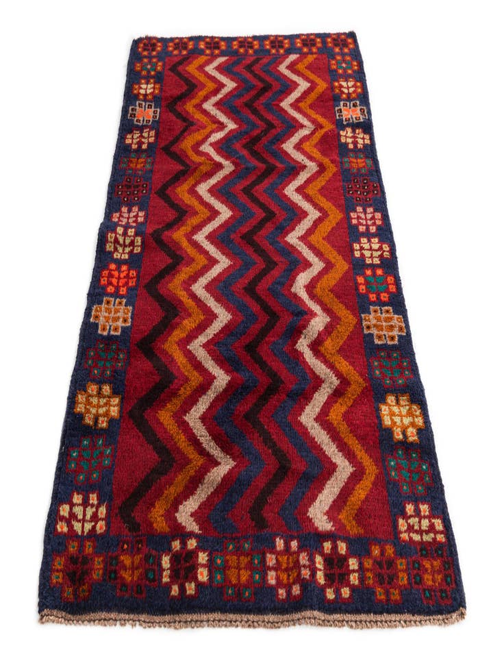 Detail image of 2' 10 x 4' 10  Hand Knotted Balouch Persian Wool Rug