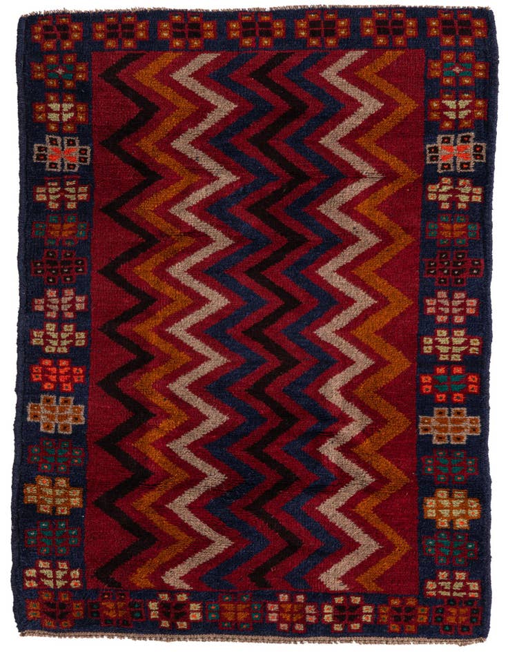 Detail image of 2' 10 x 4' 10 Hand Knotted Balouch Persian Wool Rug