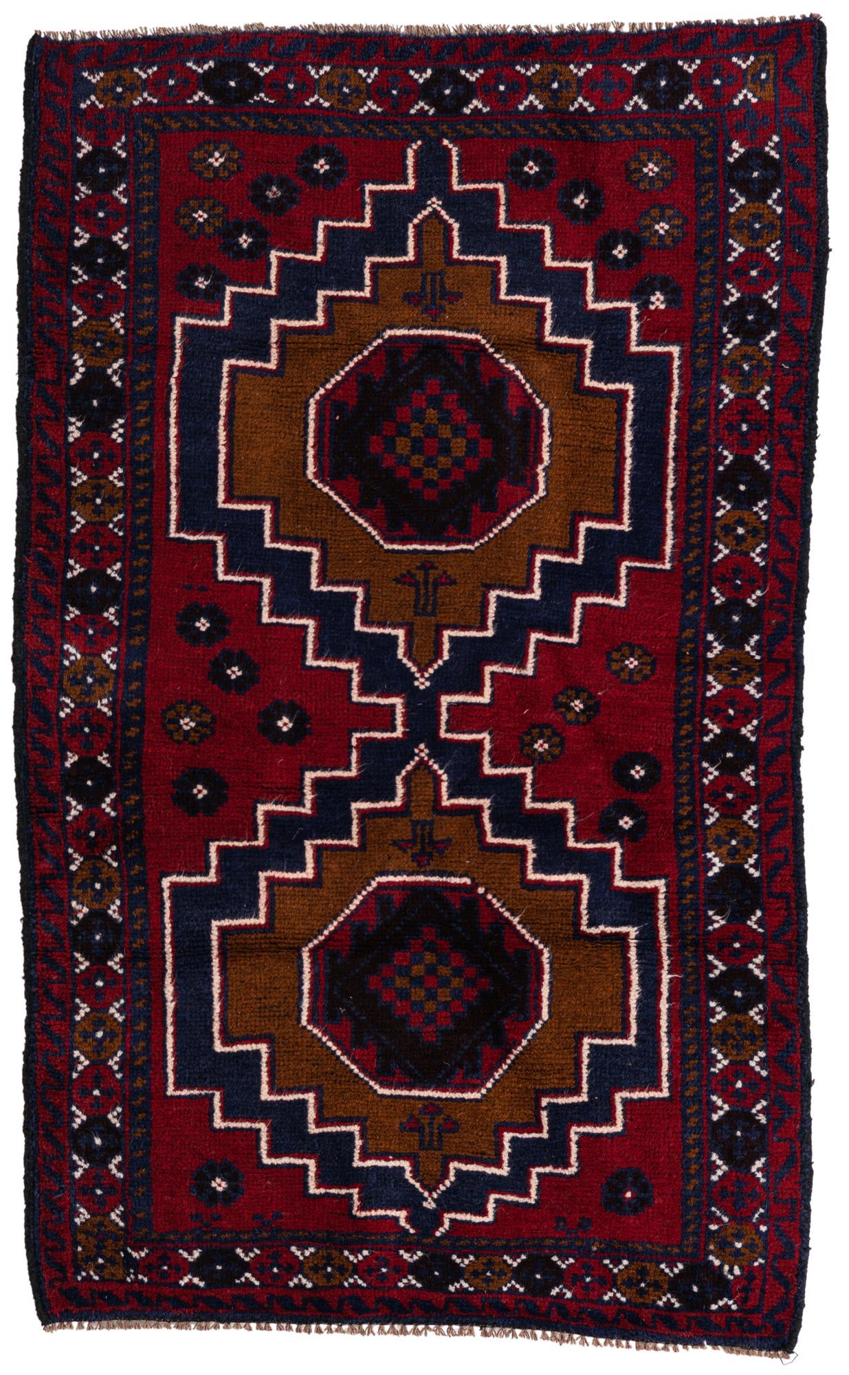 2' 10 x 4' 9 Hand Knotted Balouch Persian Wool Rug