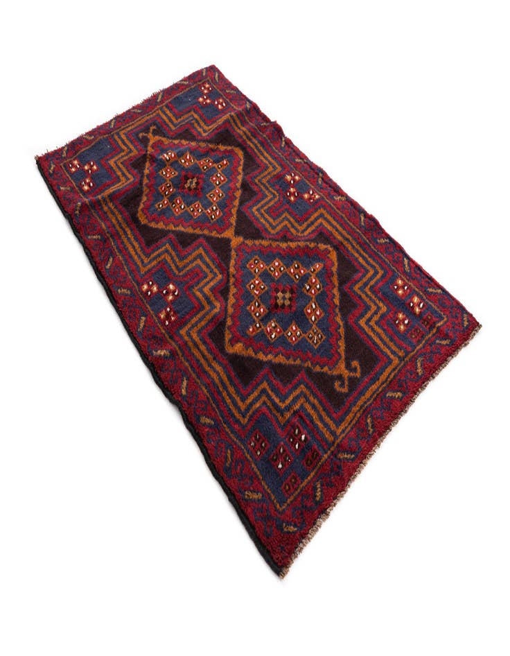 Detail image of 2' 9 x 4' 8  Hand Knotted Balouch Persian Wool Rug