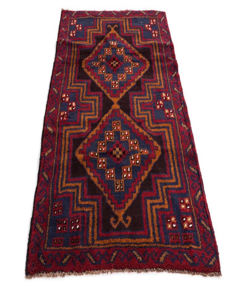 Detail image of 2' 9 x 4' 8  Hand Knotted Balouch Persian Wool Rug