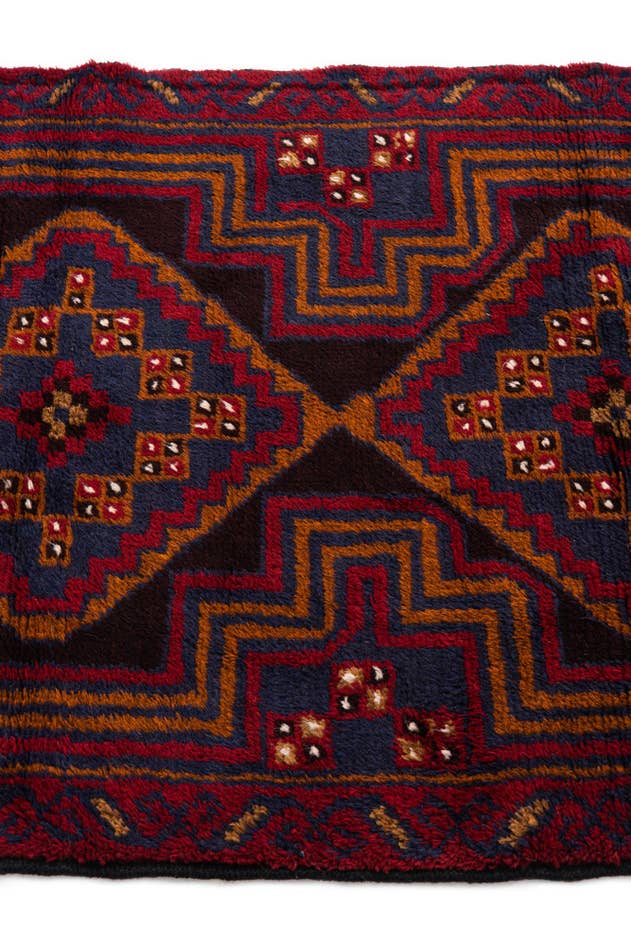 Detail image of 2' 9 x 4' 8 Hand Knotted Balouch Persian Wool Rug