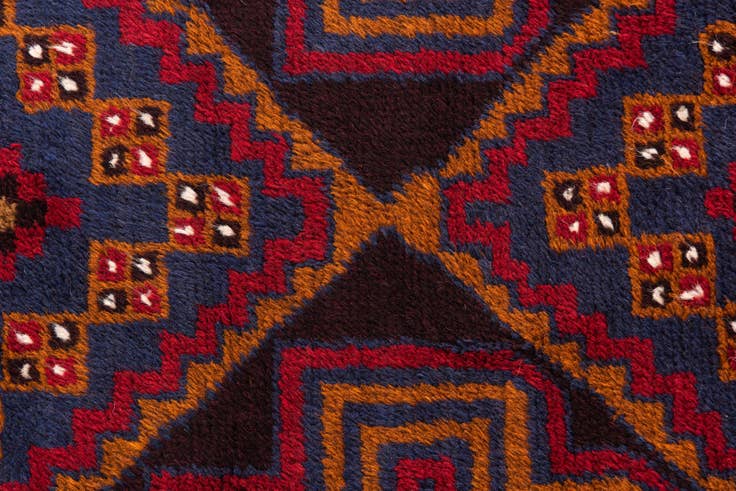 Detail image of 2' 9 x 4' 8 Hand Knotted Balouch Persian Wool Rug