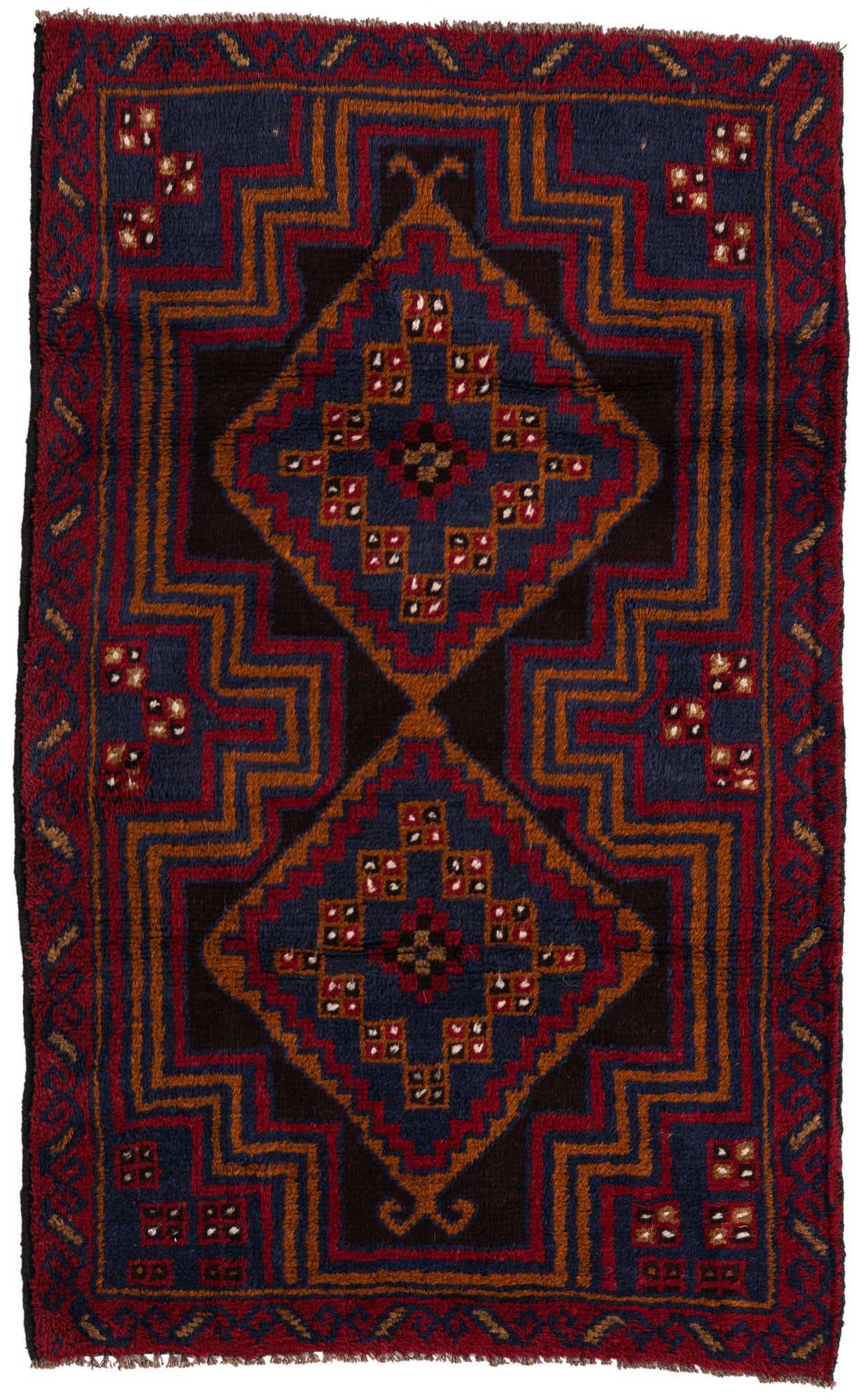 2' 9 x 4' 8 Hand Knotted Balouch Persian Wool Rug