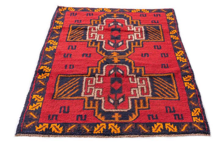 2' 10 x 4' 6 Hand Knotted Balouch Persian Wool Rug