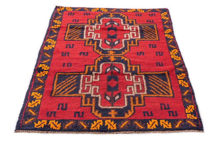 Detail image of 2' 10 x 4' 6 Hand Knotted Balouch Persian Wool Rug