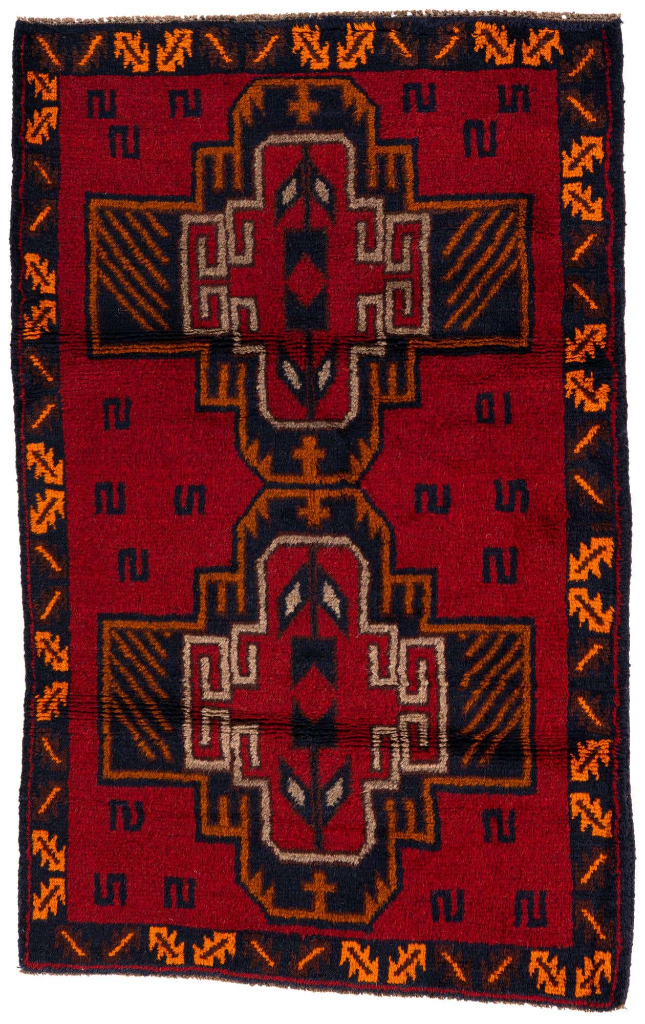 2' 10 x 4' 6 Hand Knotted Balouch Persian Wool Rug